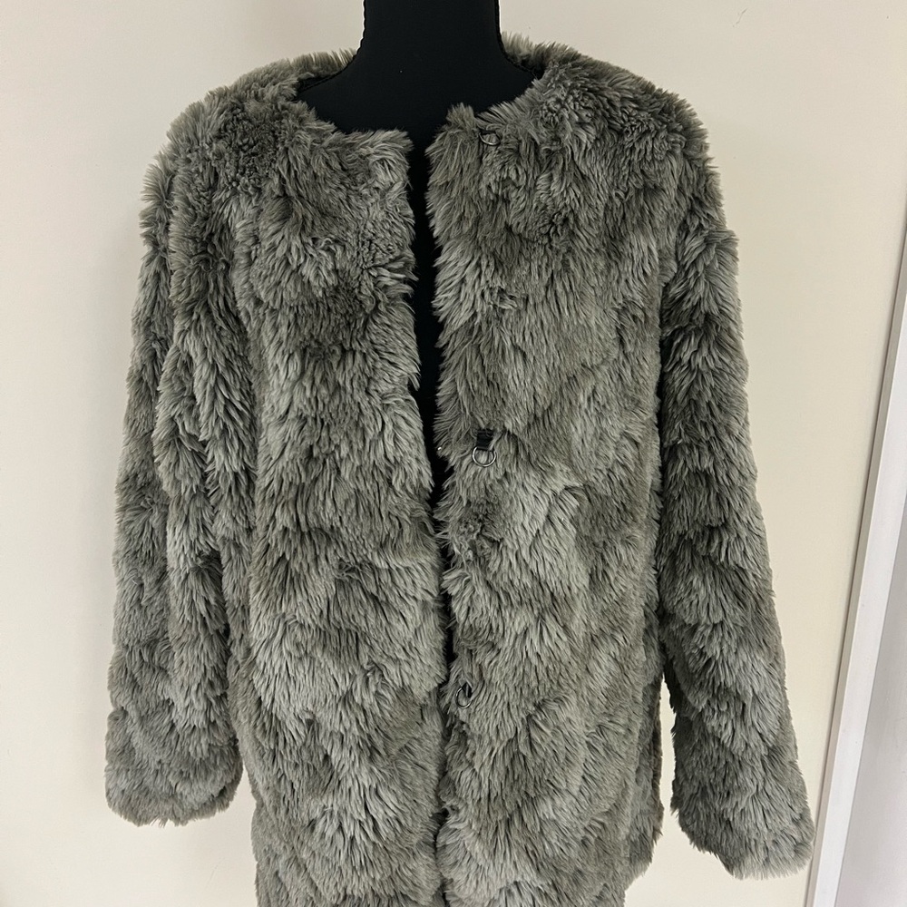H&M Gray Teddy Jacket